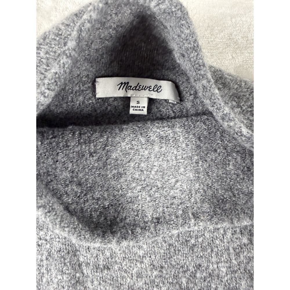 Madewell Gray Turtleneck Sweater Women's Small Ribbed Hem Knit Pullover - Picture 4 of 7